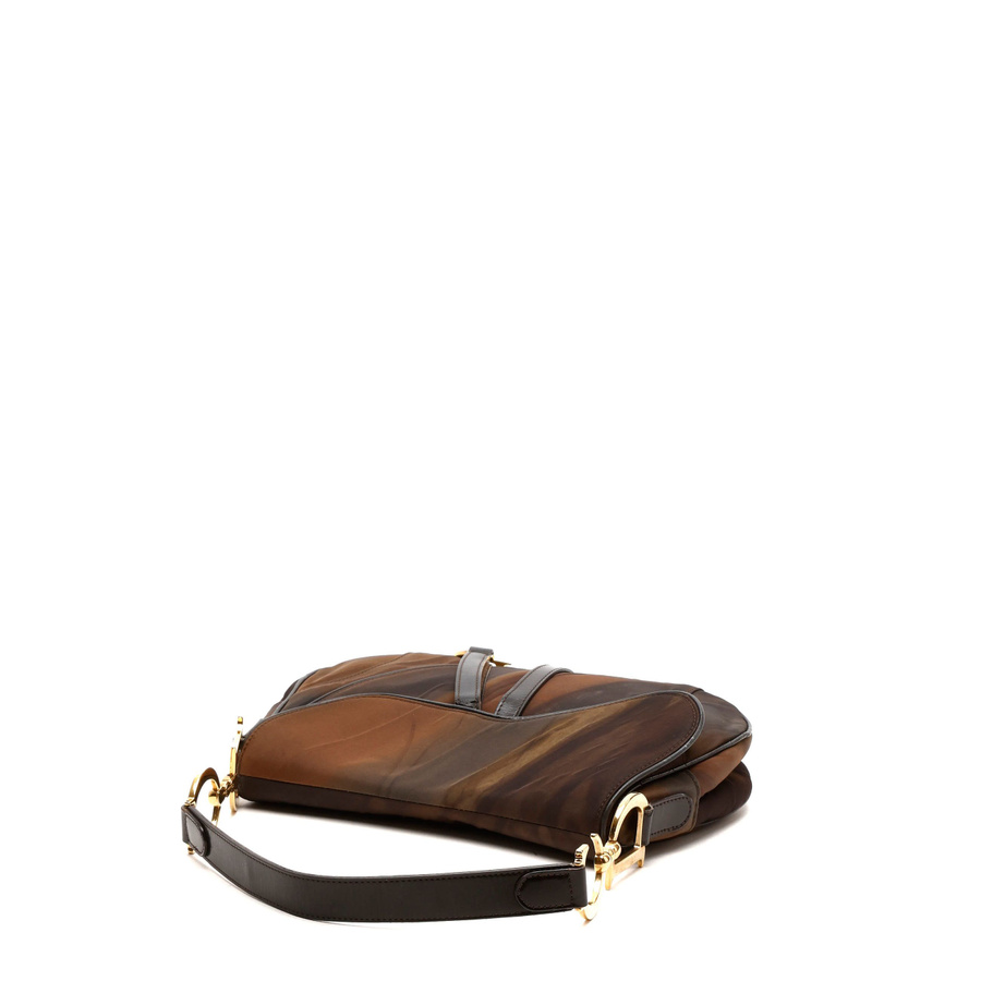 Christian Dior Printed Nylon Double Saddle Bag