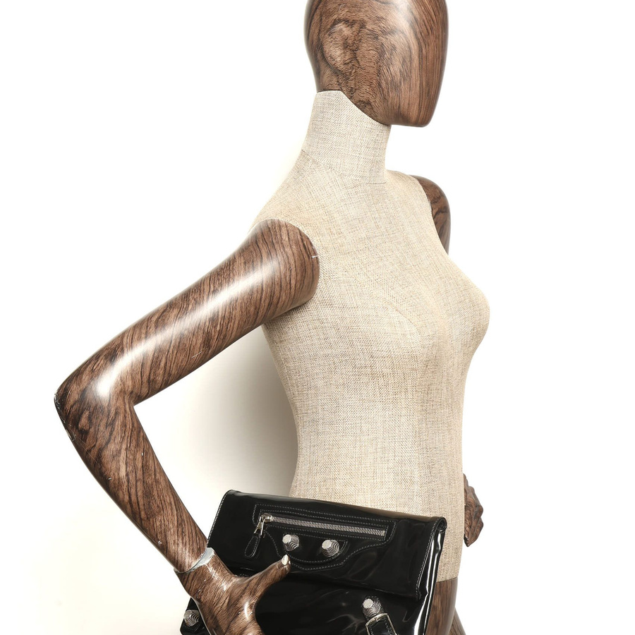 Balenciaga City Envelope Patent Clutch Bag