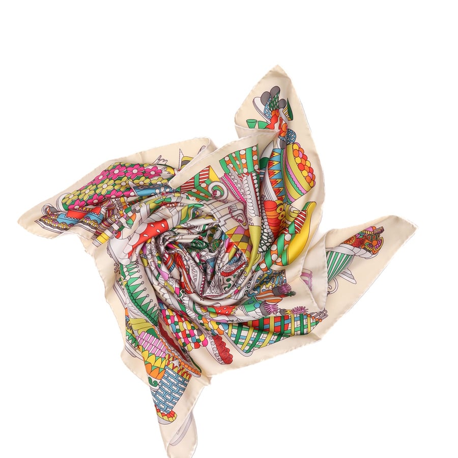 Hermès Carré 90 La Pâtisserie Française Silk Scarf