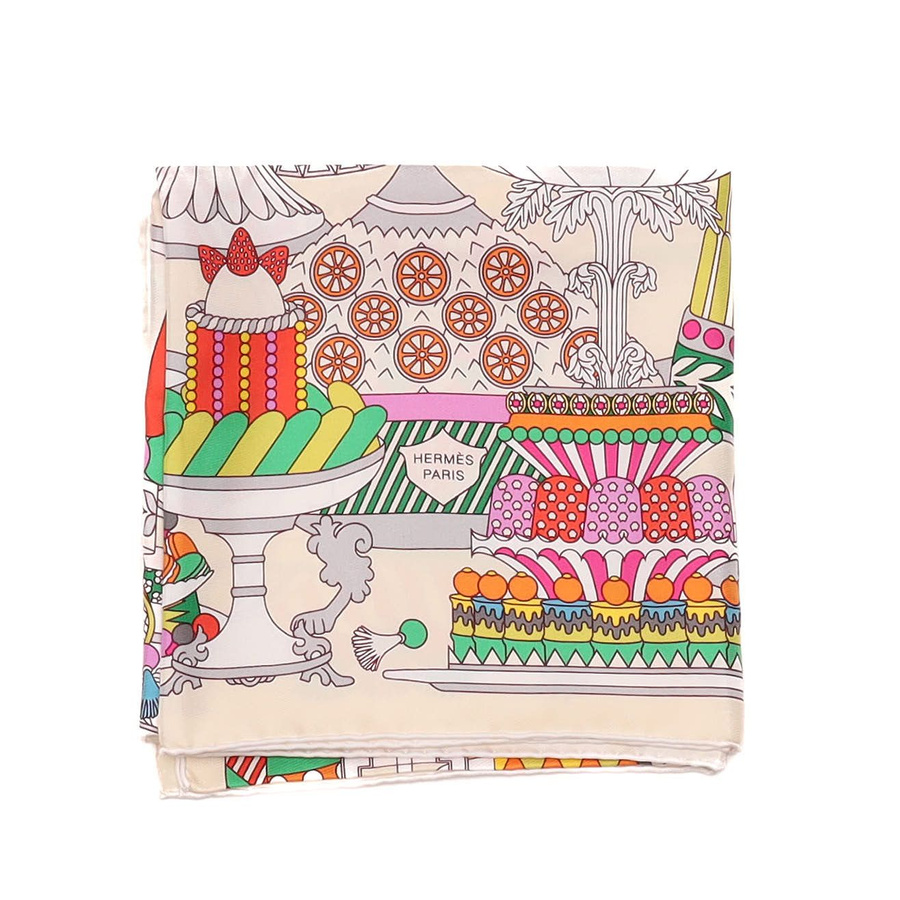 Hermès Carré 90 La Pâtisserie Française Silk Scarf