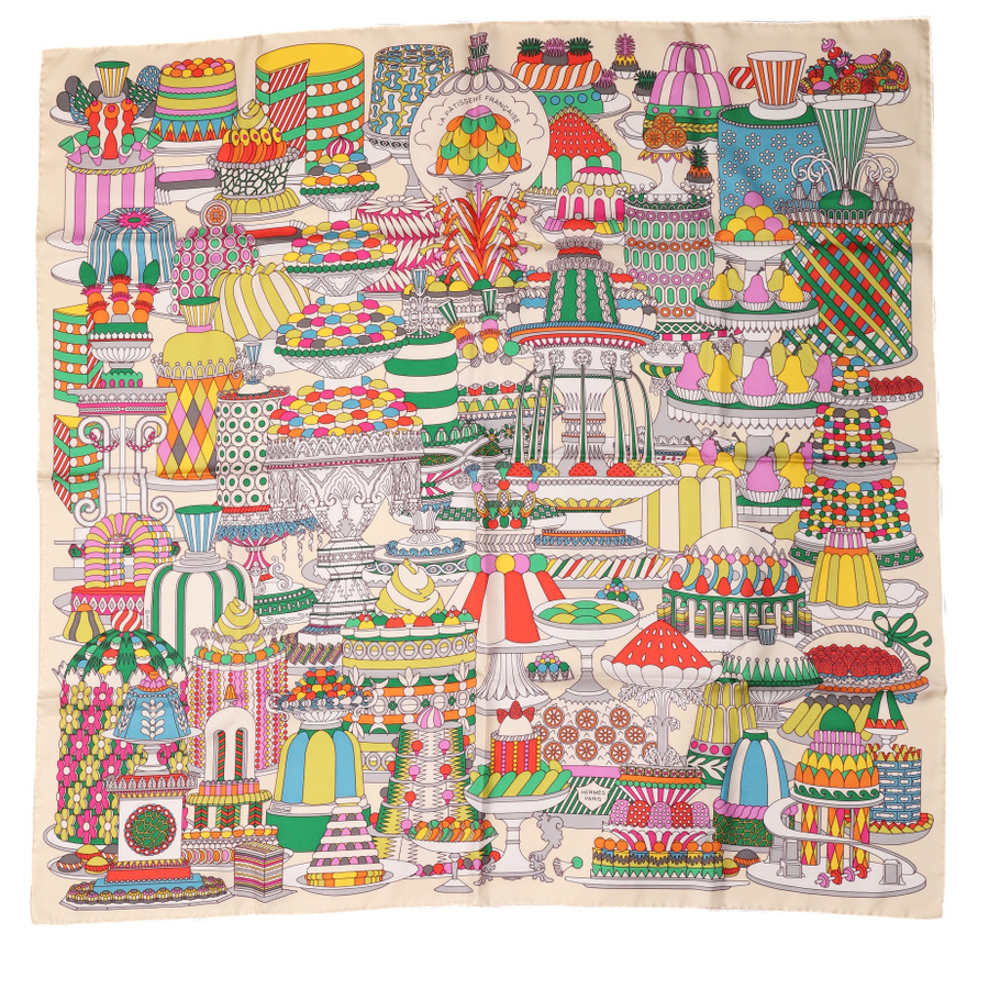 Hermès Carré 90 La Pâtisserie Française Silk Scarf