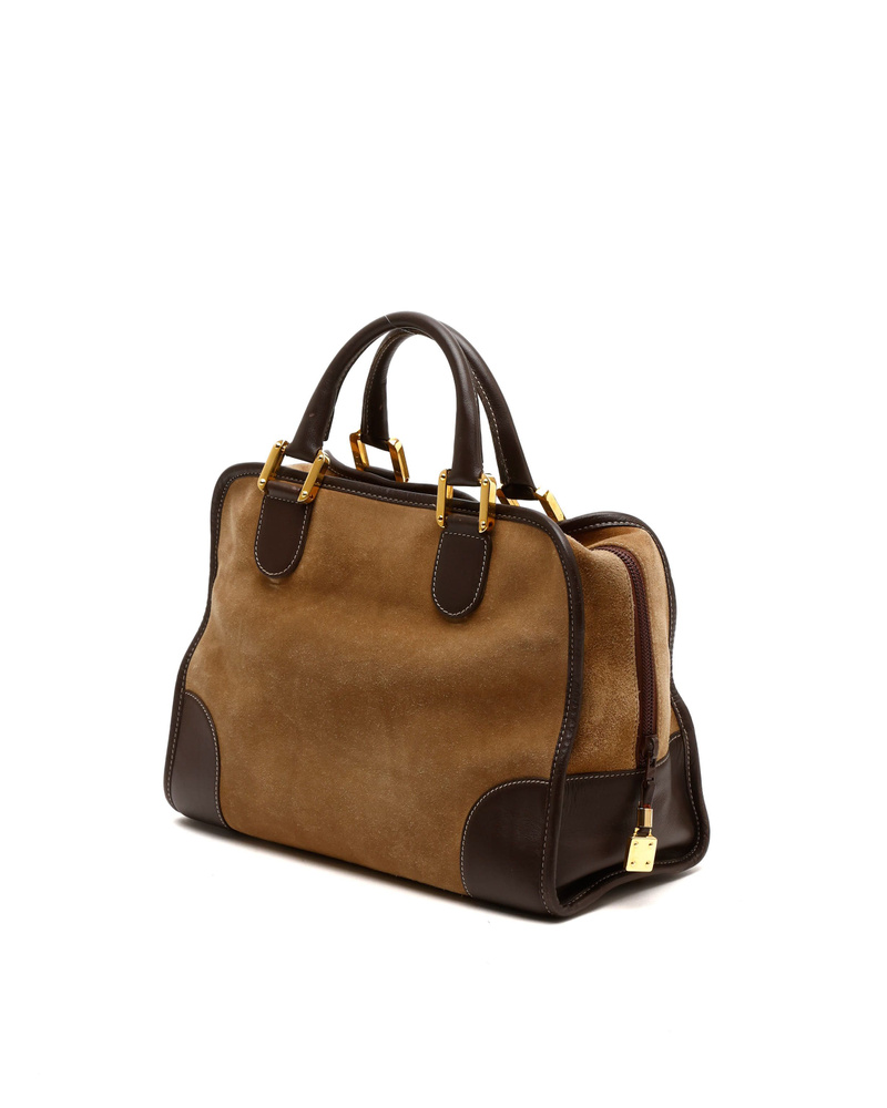Loewe Amazona Suede Boston Bag