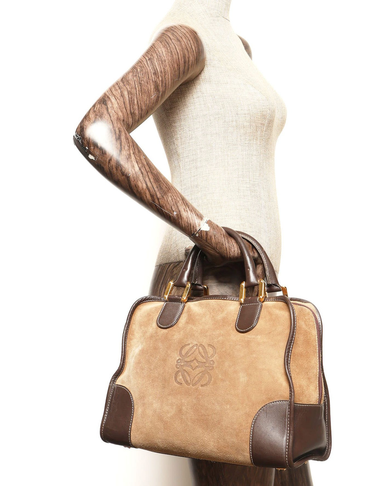 Loewe Amazona Suede Boston Bag