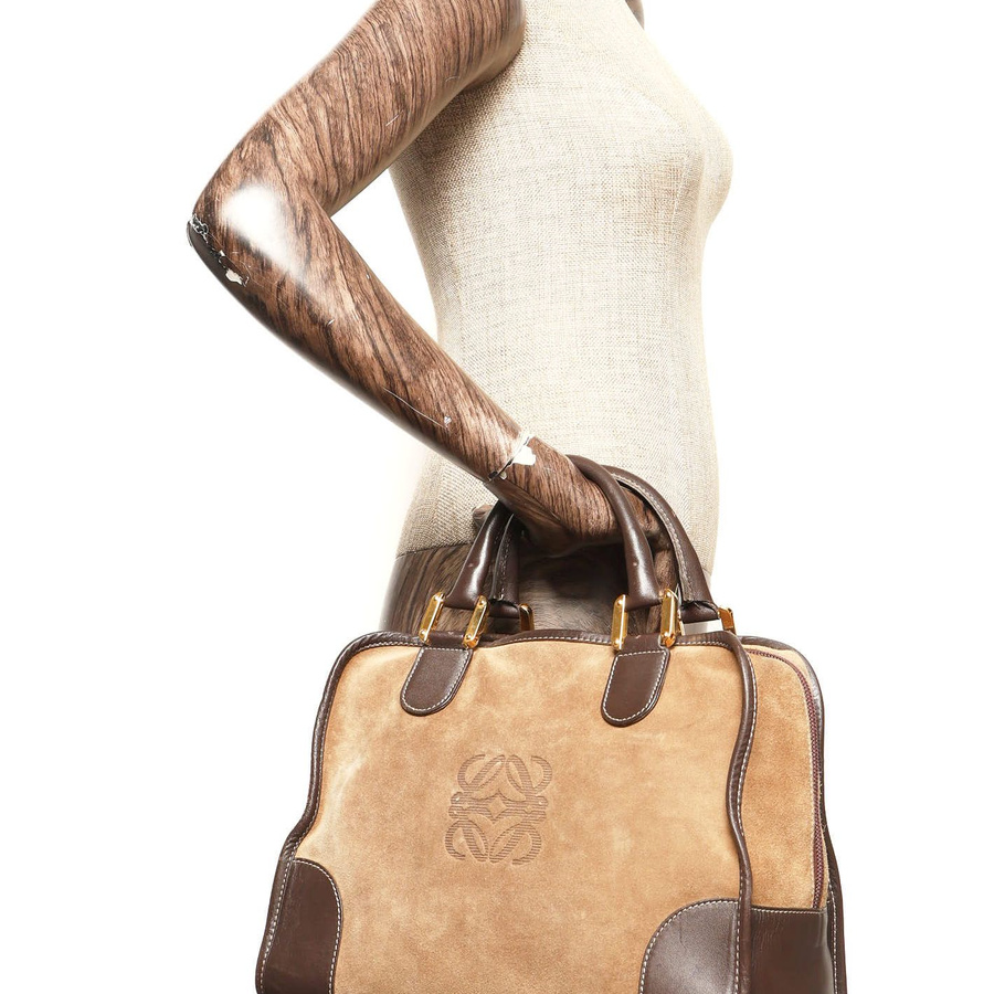 Loewe Amazona Suede Boston Bag