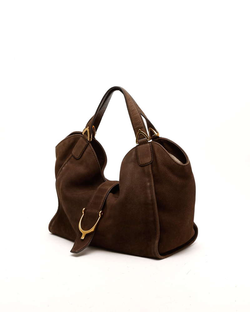 Gucci Soft Suede Stirrup Bag
