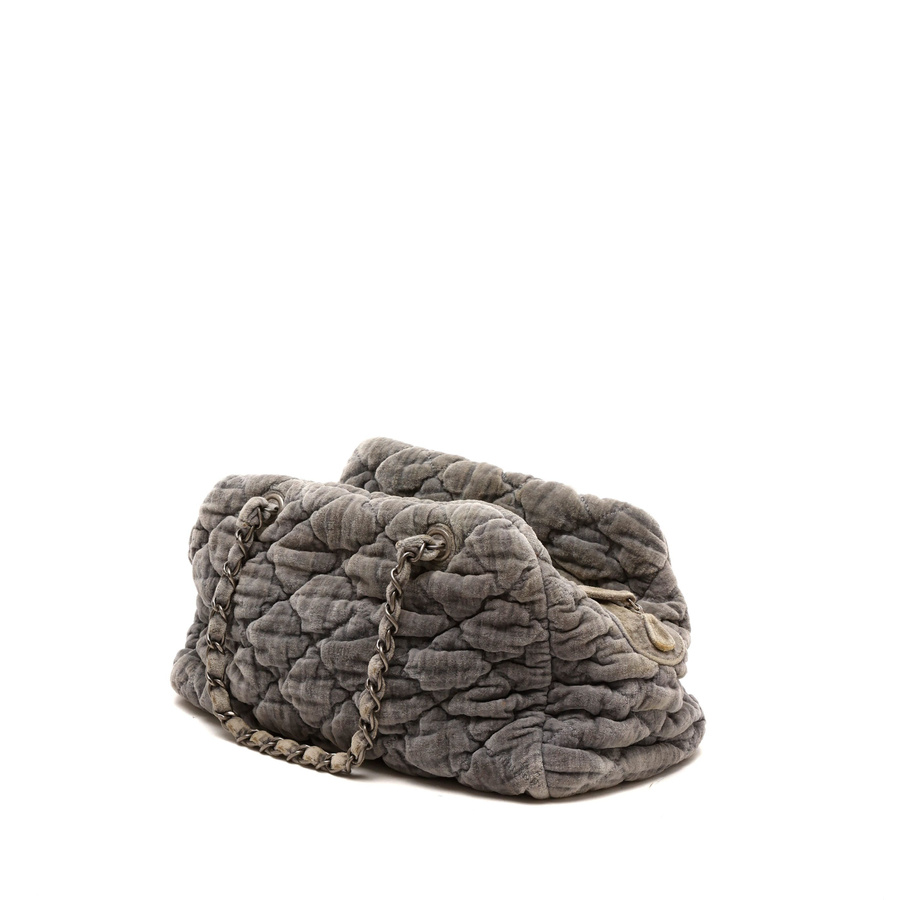 Chanel Velour Bubble Quilt Bowling Bag