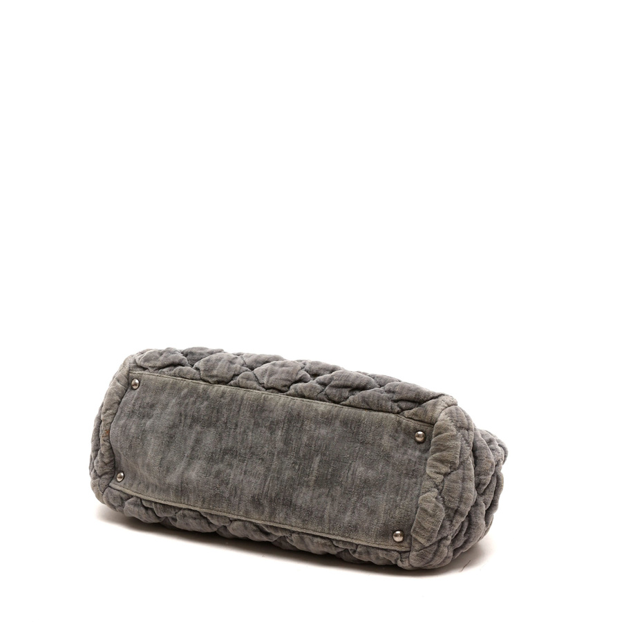 Chanel Velour Bubble Quilt Bowling Bag
