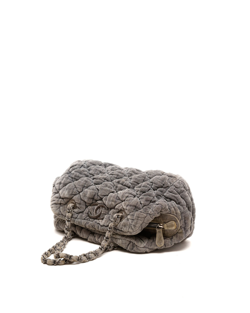 Chanel Velour Bubble Quilt Bowling Bag