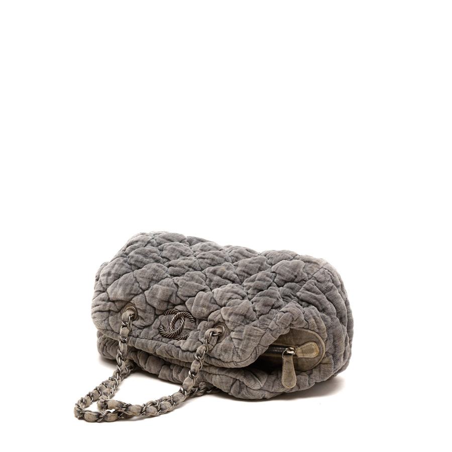 Chanel Velour Bubble Quilt Bowling Bag