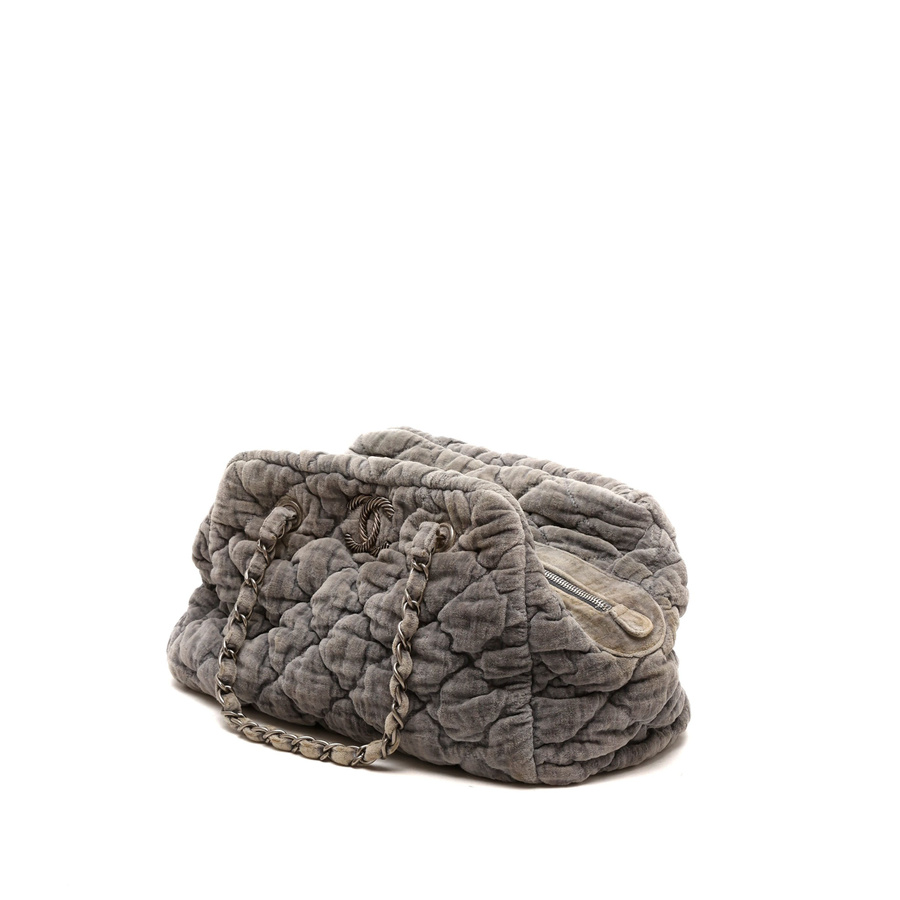 Chanel Velour Bubble Quilt Bowling Bag