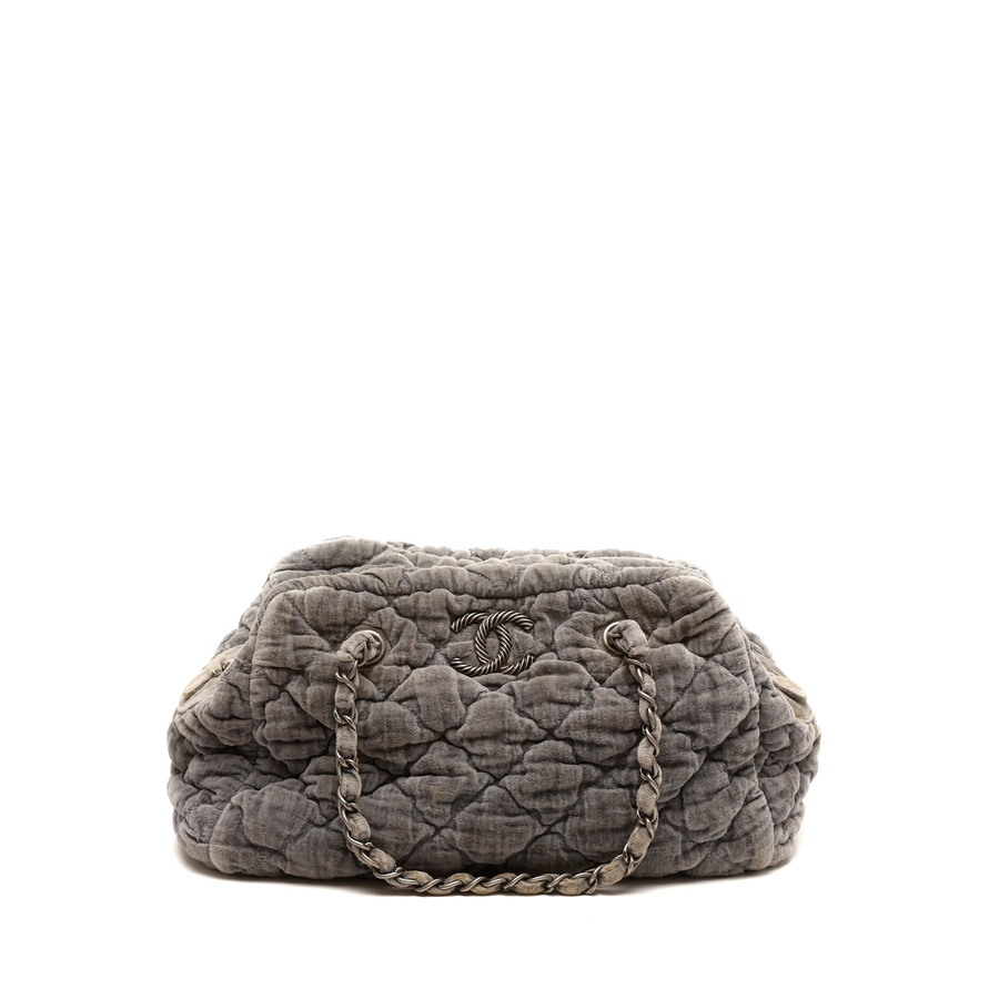 Chanel Velour Bubble Quilt Bowling Bag