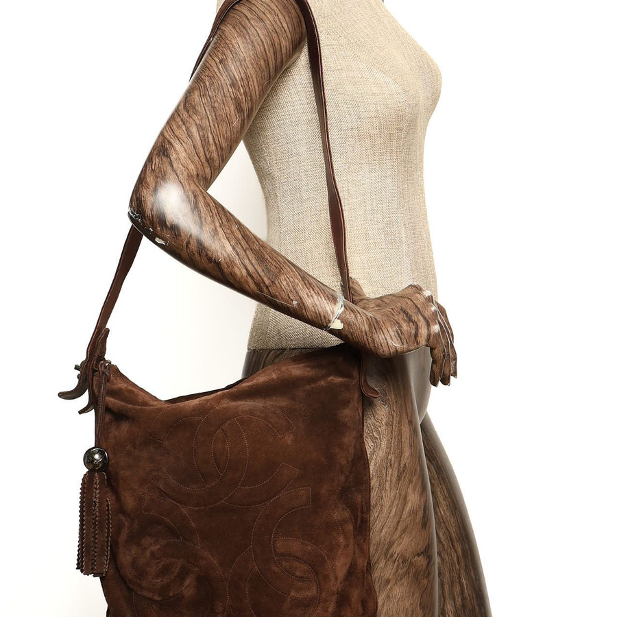 Chanel Triple CC Suede Messenger Bag