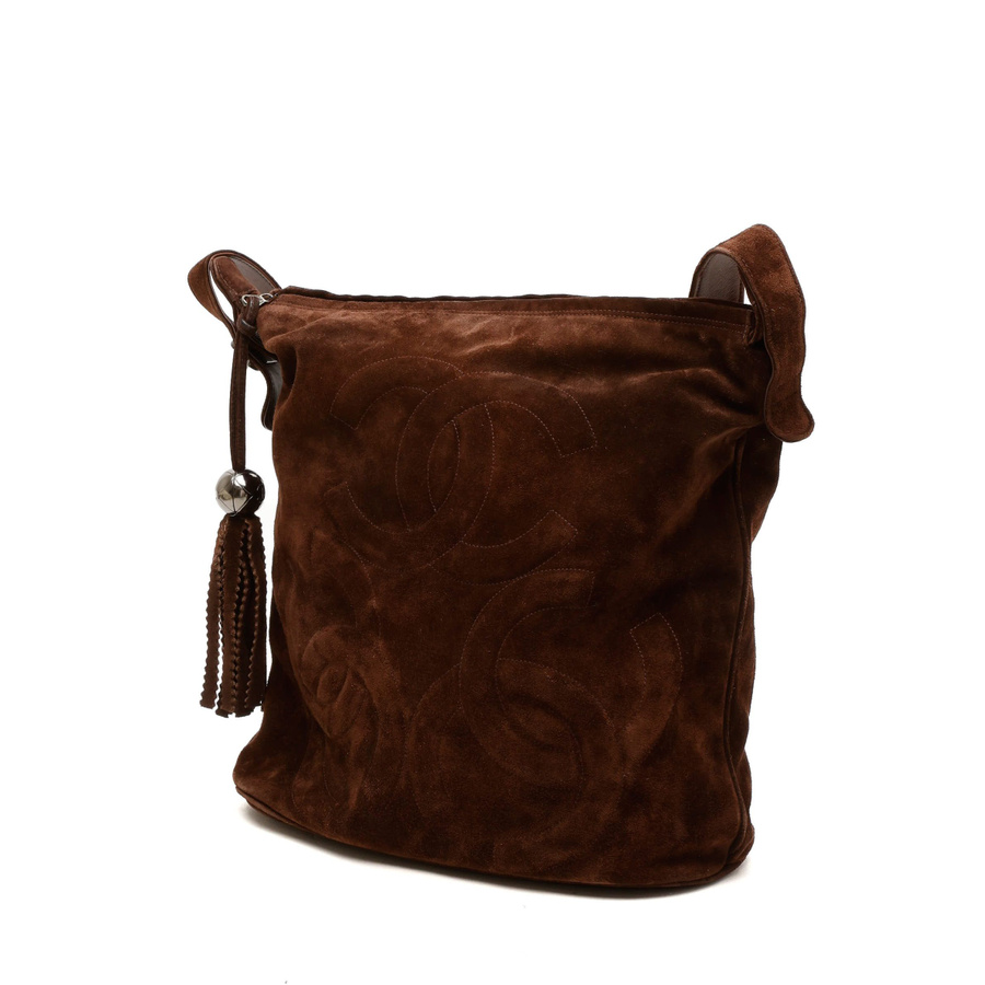 Chanel Triple CC Suede Messenger Bag