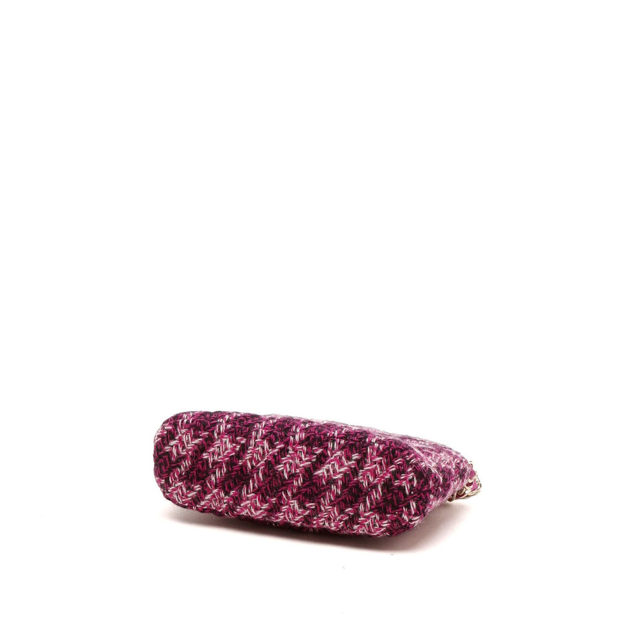 Chanel Mini Houndstooth Tweed Chain Pouch Bag