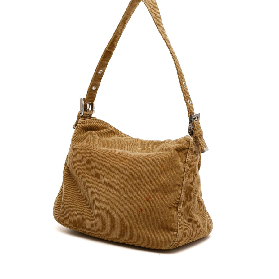 Fendi Corduroy Fold Over Baguette Bag