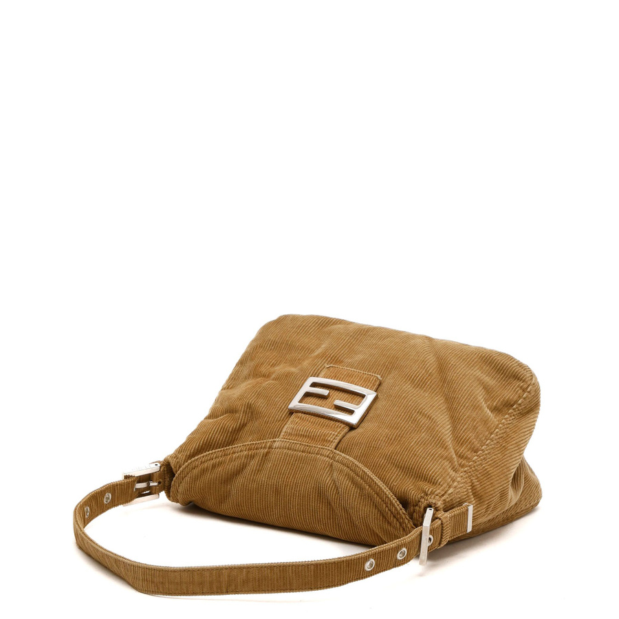 Fendi Corduroy Fold Over Baguette Bag