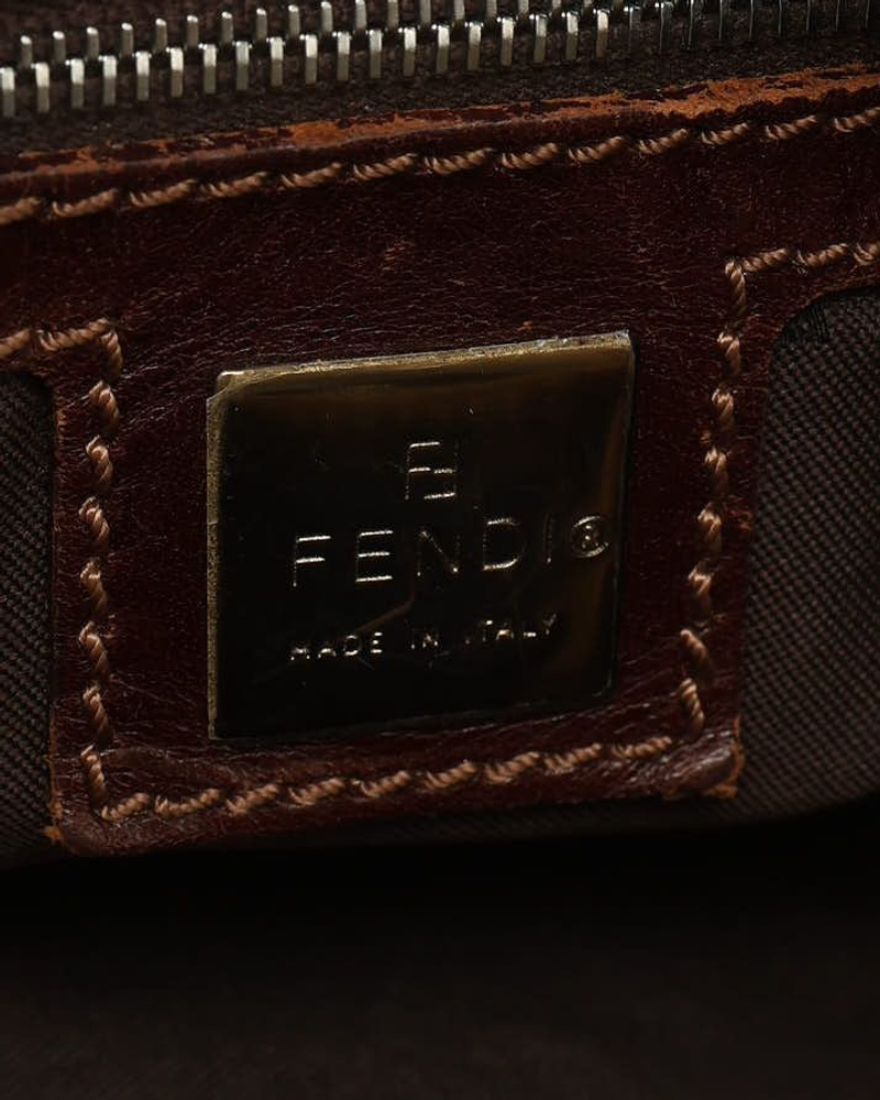 Fendi Corduroy Fold Over Baguette Bag