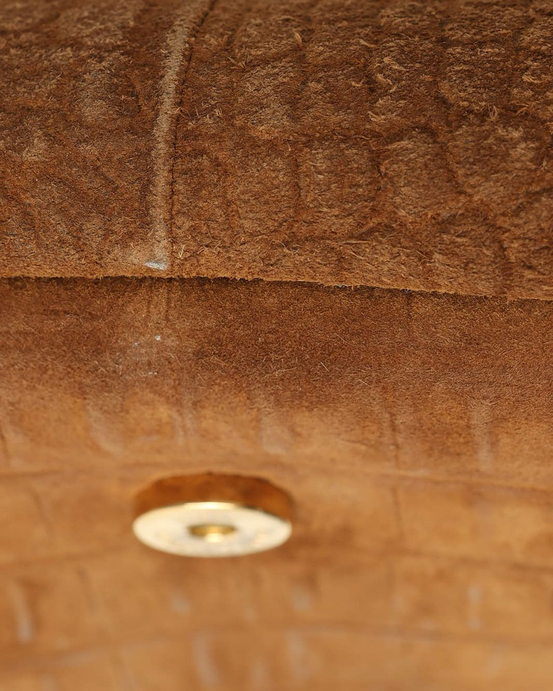 Saint Laurent Crocodile Embossed Suede Kate Shoulder Bag