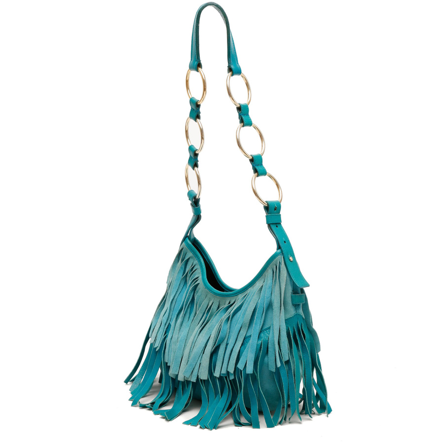 Saint Laurent Suede Boheme Fringe Hobo Bag