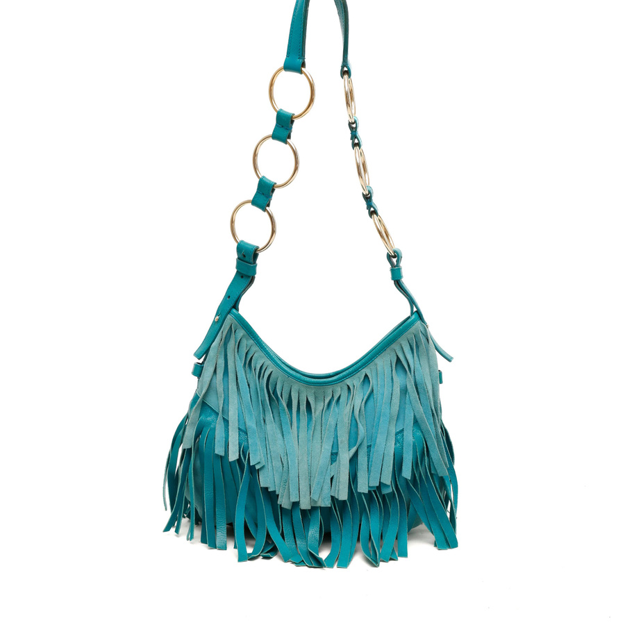 Saint Laurent Suede Boheme Fringe Hobo Bag