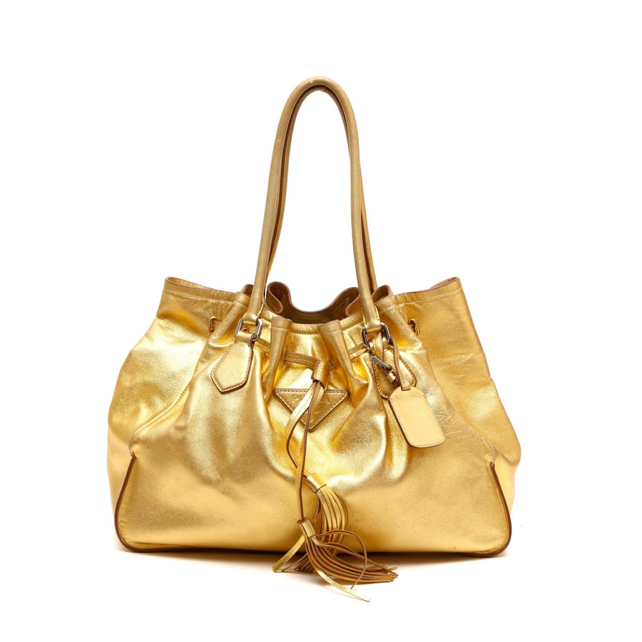 Prada Drawstring Nappa Tassel Tote Bag
