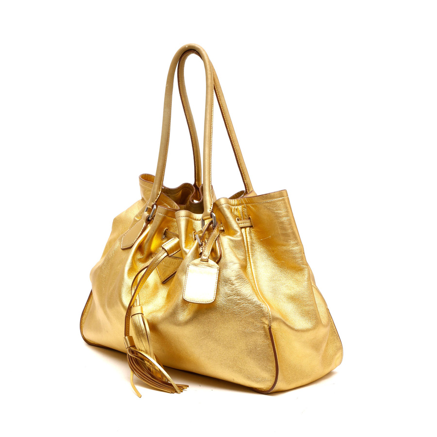 Prada Drawstring Nappa Tassel Tote Bag