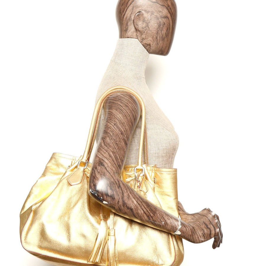 Prada Drawstring Nappa Tassel Tote Bag