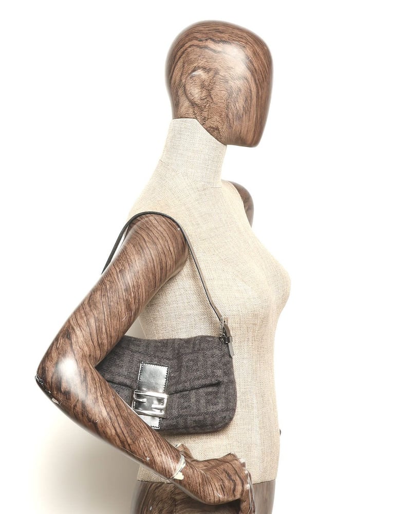 Fendi Zucca Baguette Wool Bag