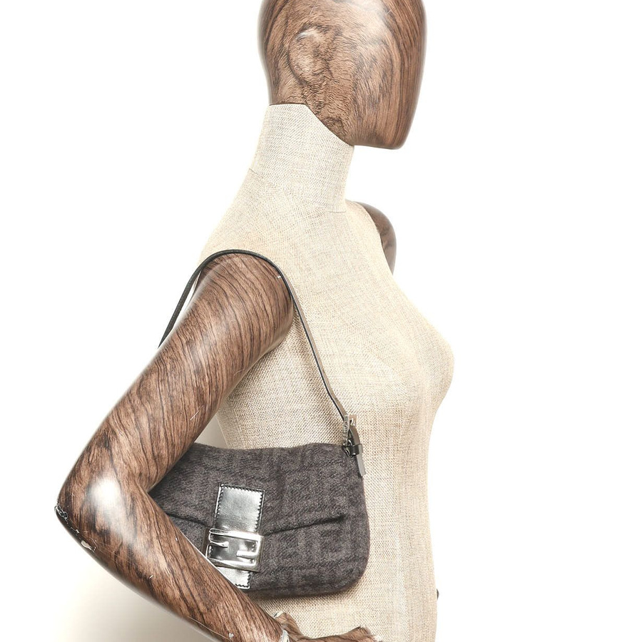 Fendi Zucca Baguette Wool Bag