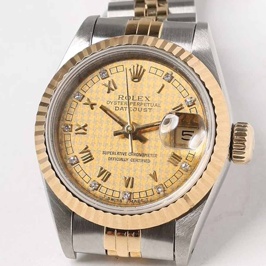 Rolex Lady Datejust 26mm Rare Houndstooth Dial 1993 Watch