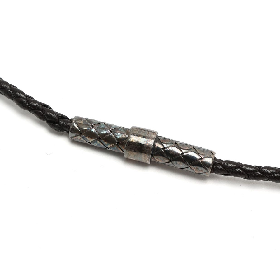 Bottega Veneta Silver and Leather Necklace