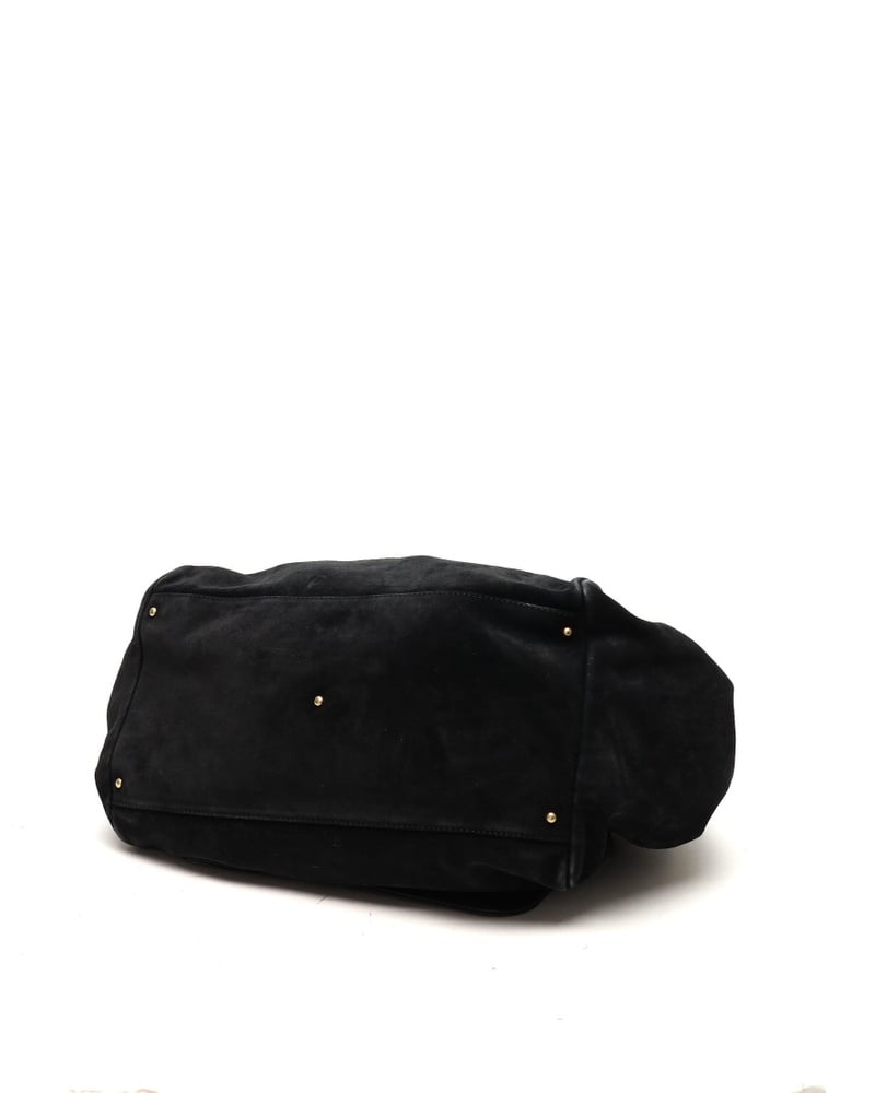 Chanel Large Accordion Suede Hobo Bag