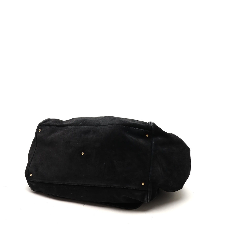 Chanel Large Accordion Suede Hobo Bag