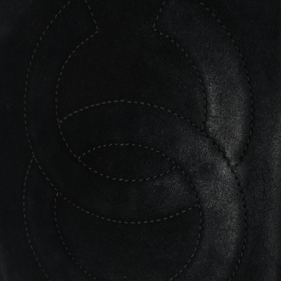 Chanel Large Accordion Suede Hobo Bag
