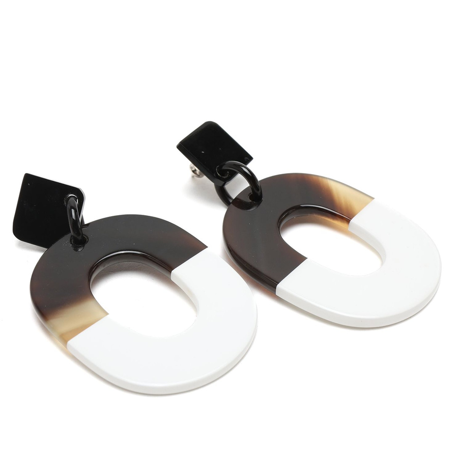Hermès Horn & Lacquer Isthme Drop Earrings