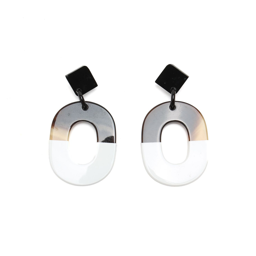 Hermès Horn & Lacquer Isthme Drop Earrings