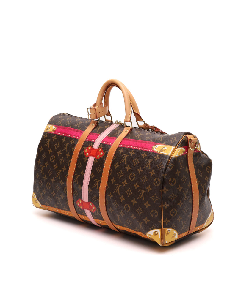 Louis Vuitton Monogram Summer Trunks Keepall Bandoulière 50 Weekend Bag