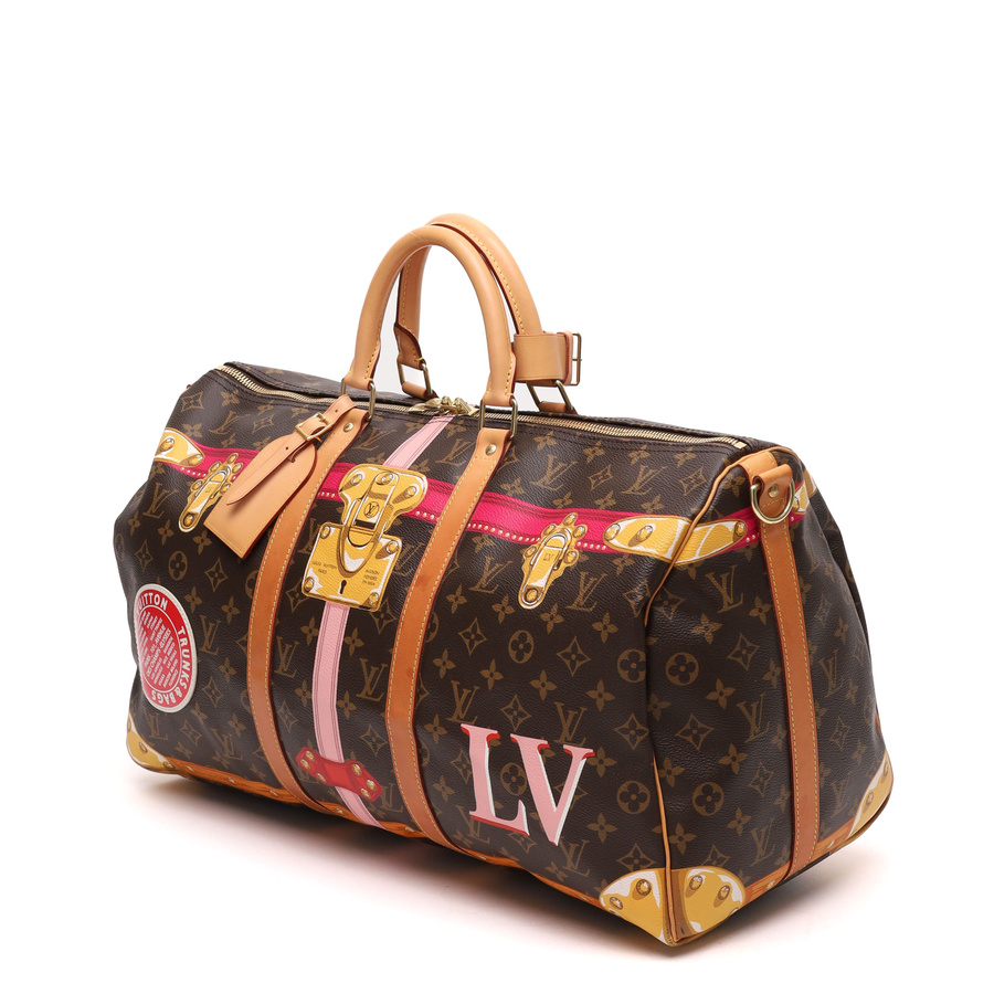 Louis Vuitton Monogram Summer Trunks Keepall Bandoulière 50 Weekend Bag