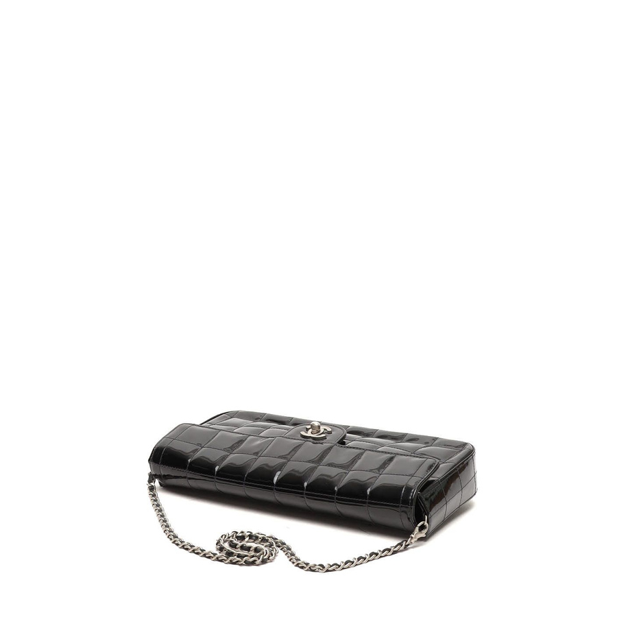 Chanel Patent East West Chocolate Bar Flap Bag