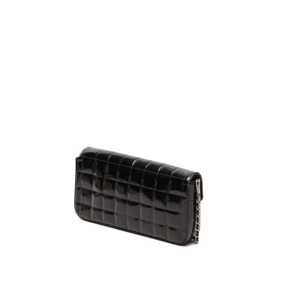 Chanel Patent East West Chocolate Bar Flap Bag