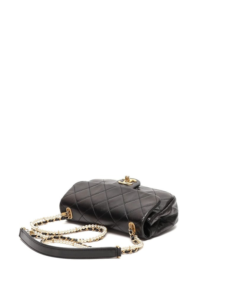 Chanel 2020 New Mini Crystal Pearls Chain Flap Bag