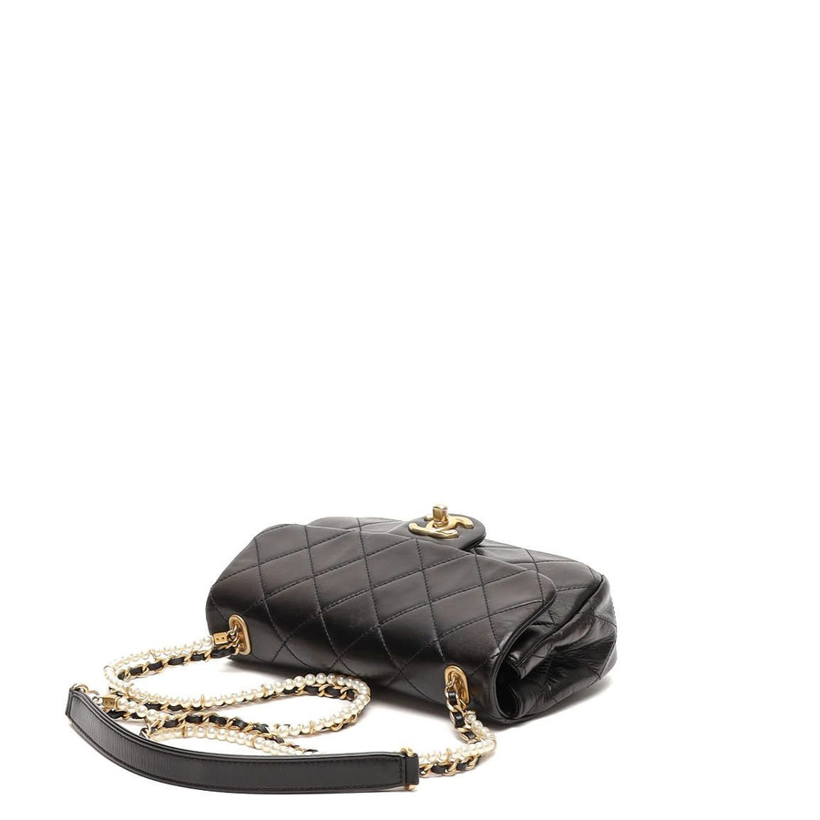 Chanel 2020 New Mini Crystal Pearls Chain Flap Bag