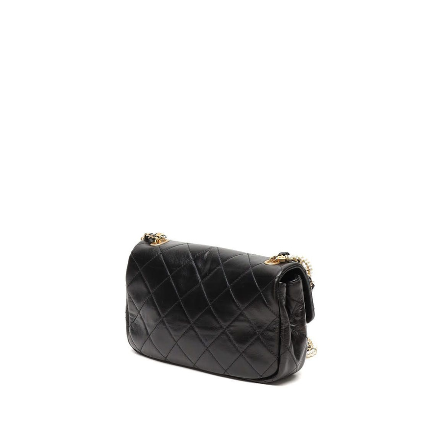 Chanel 2020 New Mini Crystal Pearls Chain Flap Bag