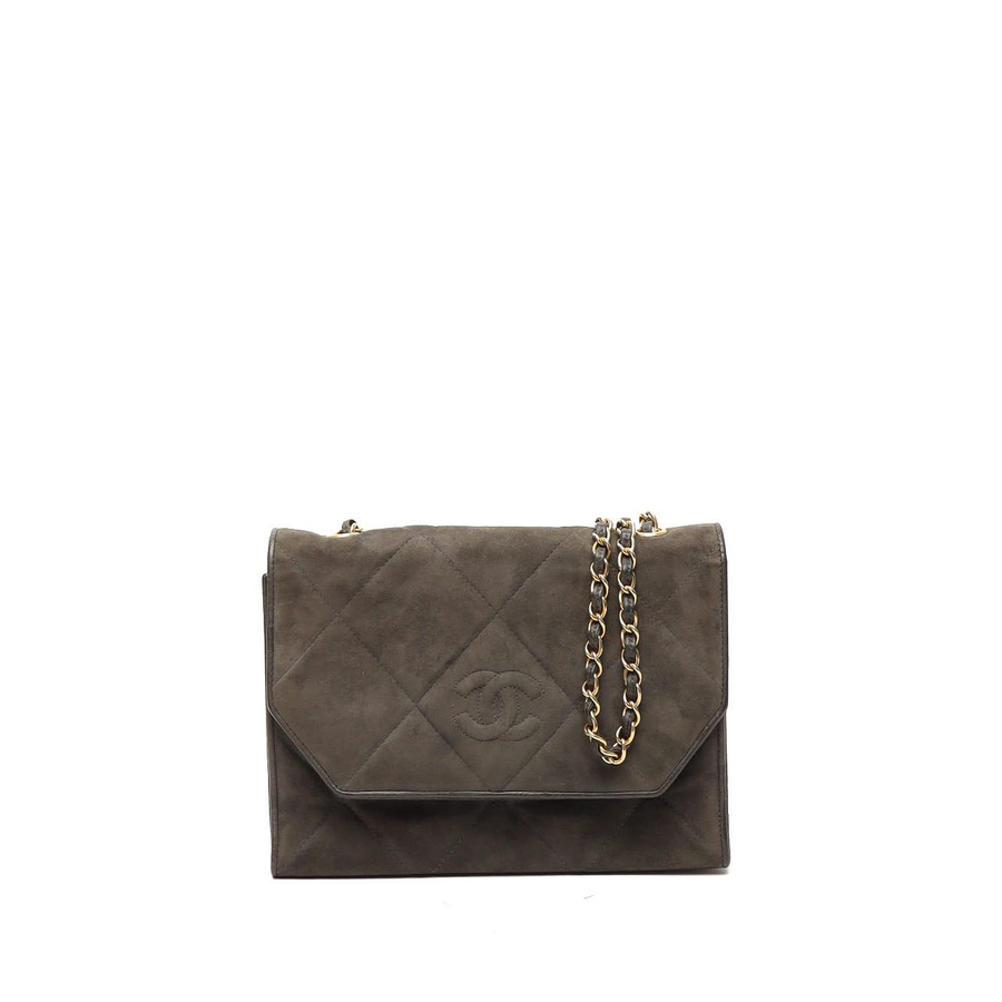 Chanel CC Suede Flap Bag