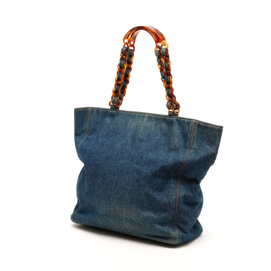 Chanel CC Denim Tortoise Tote Bag