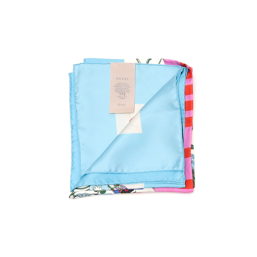Gucci 90 Music Is Floral Silk Scarf