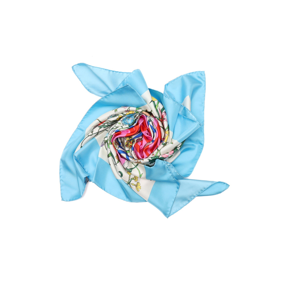 Gucci 90 Music Is Floral Silk Scarf