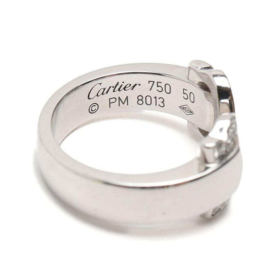 Cartier Double C 18Kt Diamond Ring, Size 50