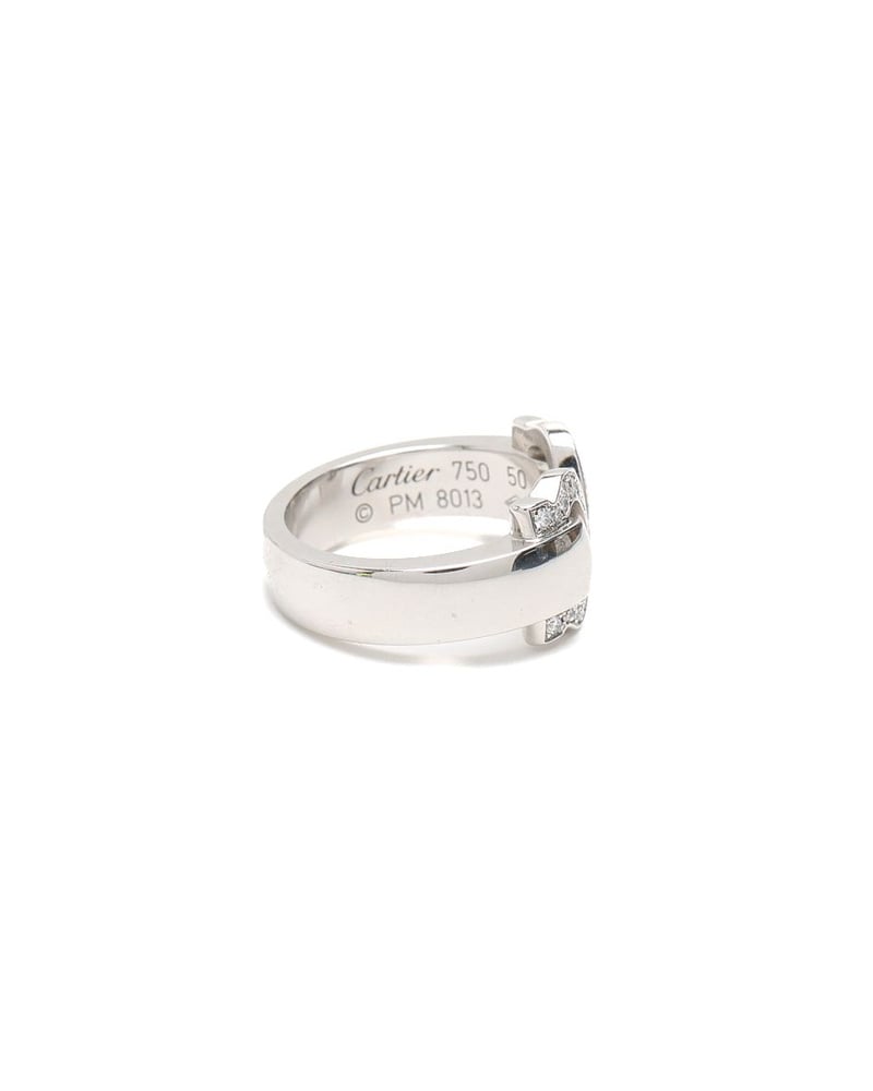 Cartier Double C 18Kt Diamond Ring, Size 50