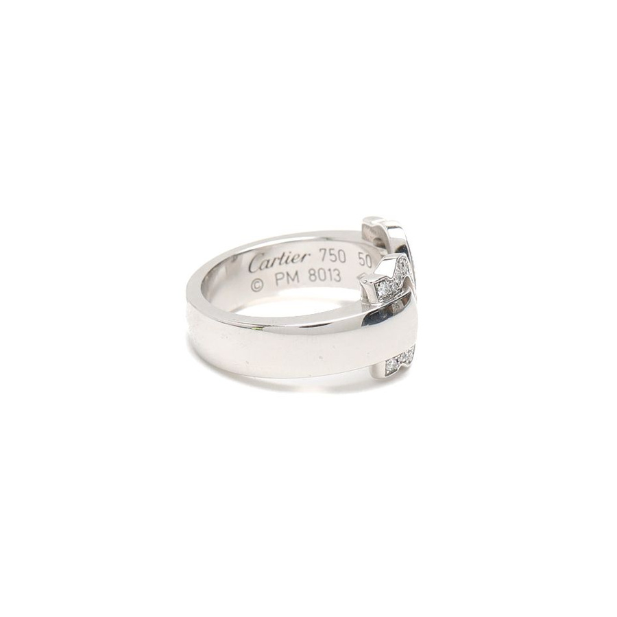 Cartier Double C 18Kt Diamond Ring, Size 50
